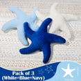 thumbnail image 2 of Juego de almohadas Marble Empire Starfish de 3 piezas, azul, blanco y azul marino, 50 cm, 2 of 7