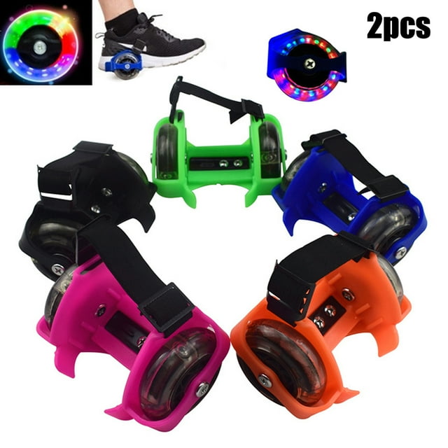 2 Pcs Enfant Enfants Extérieur Talon de Roue à DEL Clignotantes Réglables Chaussures Patins Rouleaux