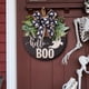 thumbnail image 3 of Letrero colgante de madera con fantasma para Halloween, decoración de Halloween, letrero redondo para puerta de entrada, para cerca, interior, exterio, 3 of 5