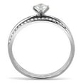 thumbnail image 3 of Luxe Jewelry Designs Women's Stainless Steel Traditional Wedding Ring with Clear CZ - Size 10 (Pack, 3 of 4