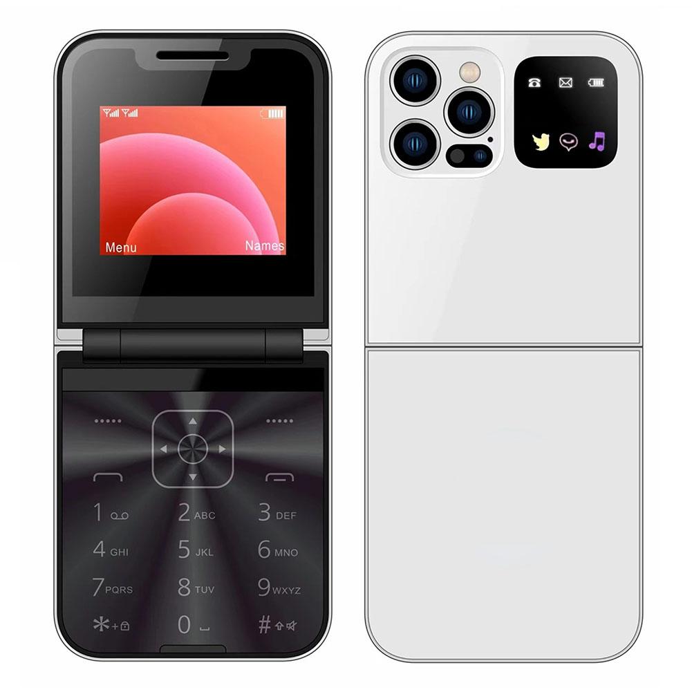Mini Flip Phone 2.4-inch Screen Dual SIM Dual Standby Type-C Foldable Phone