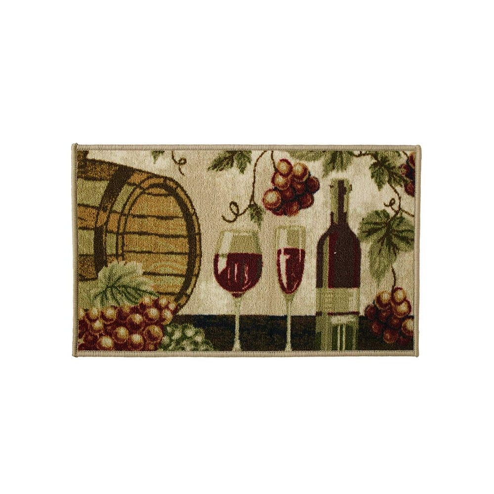Wine Barrel 18x30 Rectangle Kitchen Rug, Area Rug, Mat, Carpet, Non