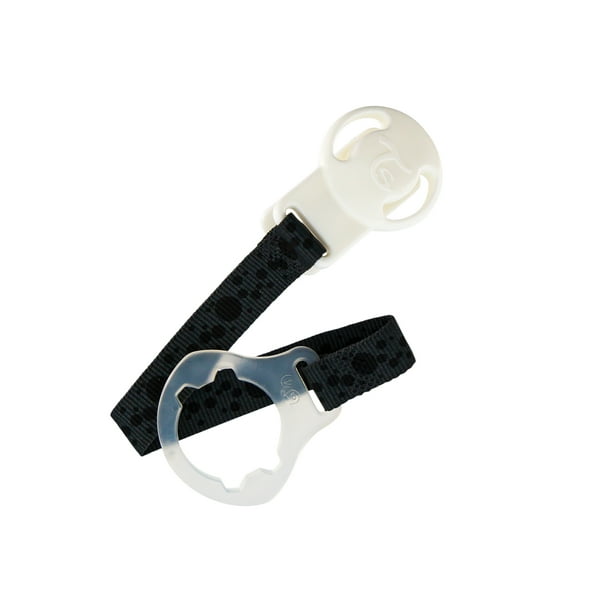 Clip para Chupete Twistshake, Universal, Anillo Extraíble, Materiales Seguros, Libre de BPA, Negro