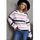 thumbnail image 2 of ABPHQTO Jersey De Mujer De Manga Larga Con Cuello Redondo A Rayas Rosa, 2 of 5