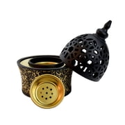 Calligraphy Style Closed Incense Bakhoor Burner - Black