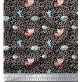 thumbnail image 1 of Soimoi Georgette Viscose Fabric Dot,Fish & Cat Kids Print Fabric by Yard 42 Inch Wide, 1 of 3