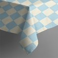 thumbnail image 3 of Light Blue and Cream Checkered Pattern Rectangle Tablecloth 60"x84",Waterproof Polyester Rectangle Table Cloth, Wipeable Spillproof Polyester Tablecloth for Dining, Camping, Indoor and Outdoor, 3 of 5