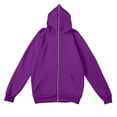 thumbnail image 5 of Dagugfen Sweatshirts for Men with Hooded Long Sleeve Full Zip up Cinch Cuff Loose Fitted Sports Casual Sweatshirts with Pockets(XS,Purple), 5 of 5
