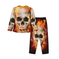thumbnail image 2 of Bingfone Womens Pajama Sets Satanic Skull Print,Long Sleeve Loungewear Pajamas Set-Large, 2 of 9