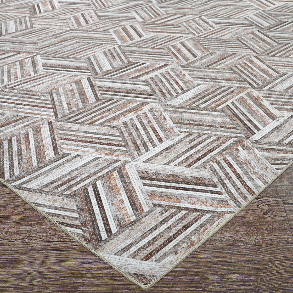 Couristan Prairie Geo Mosaic Grey-Blush Area Rug, 2'3" x 7'10" Runner