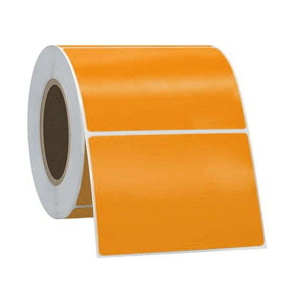 Thermal Labels, Thermal Transfer Label Compatible with Zebra Printers, 4" x 6", 3" Core, Orange Color, 1000 labels/rl - Pack of 4 Rolls