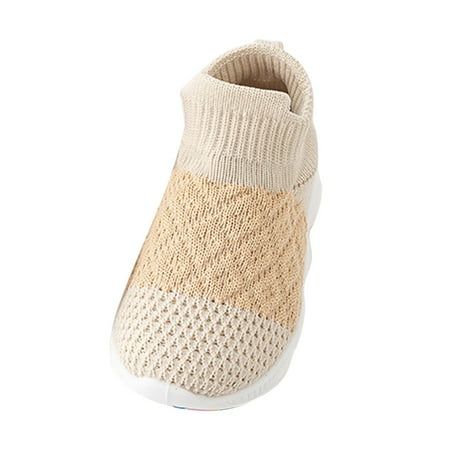 Ketyyh-chn99 Girls Shoes Toddler Sneakers Kids Shoes Toddler Girls Kids Sneakers Shoes Breathable Lightweight Athletic Running Walking Fashion Child Strap Non Slip Hook and Loop Closure Beige 10.5