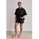 thumbnail image 5 of Conjuntos de 2 Piezas para Mujer: Camisa Vaquera Azul de Corta con Botones y Pantalones Cortos de Mezclilla de Cintura Alta. Negro XL, 5 of 6