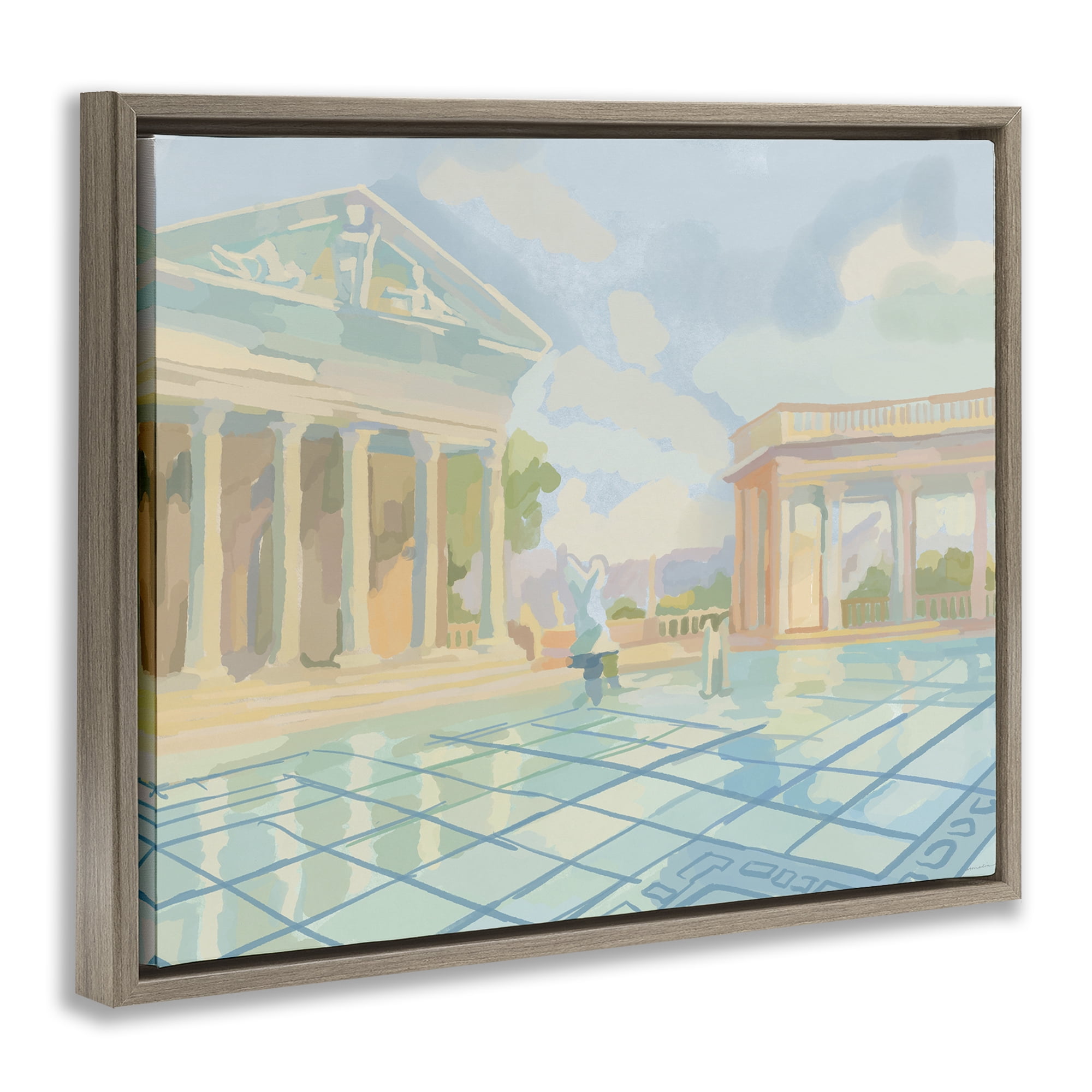 Stupell Industries Sam Simeon Architecture Brown Framed Floater Canvas Wall Art, design by Amelia Noyes