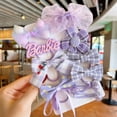 thumbnail image 3 of 10-Piece/Set Little Girl Bowknot Elastic Cute Head Rope Baby Hair Ring Rubber Band Mesh Bow BLUE, 3 of 8
