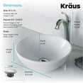 thumbnail image 5 of KRAUS Elavo 14-inch Round White Porcelain Ceramic Bathroom Vessel Sink and Arlo Faucet Combo Set with Pop-Up Drain, Chrome Finish, 5 of 8