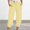 Yellow, variant on Women's Capri Pants, High Waist Drawstring Elastic Waistband Side Pocket Loose Lantern Jogger Cuffed Hem Cropped Mid Calf Casual Daily Lounge Bottoms, Blue L