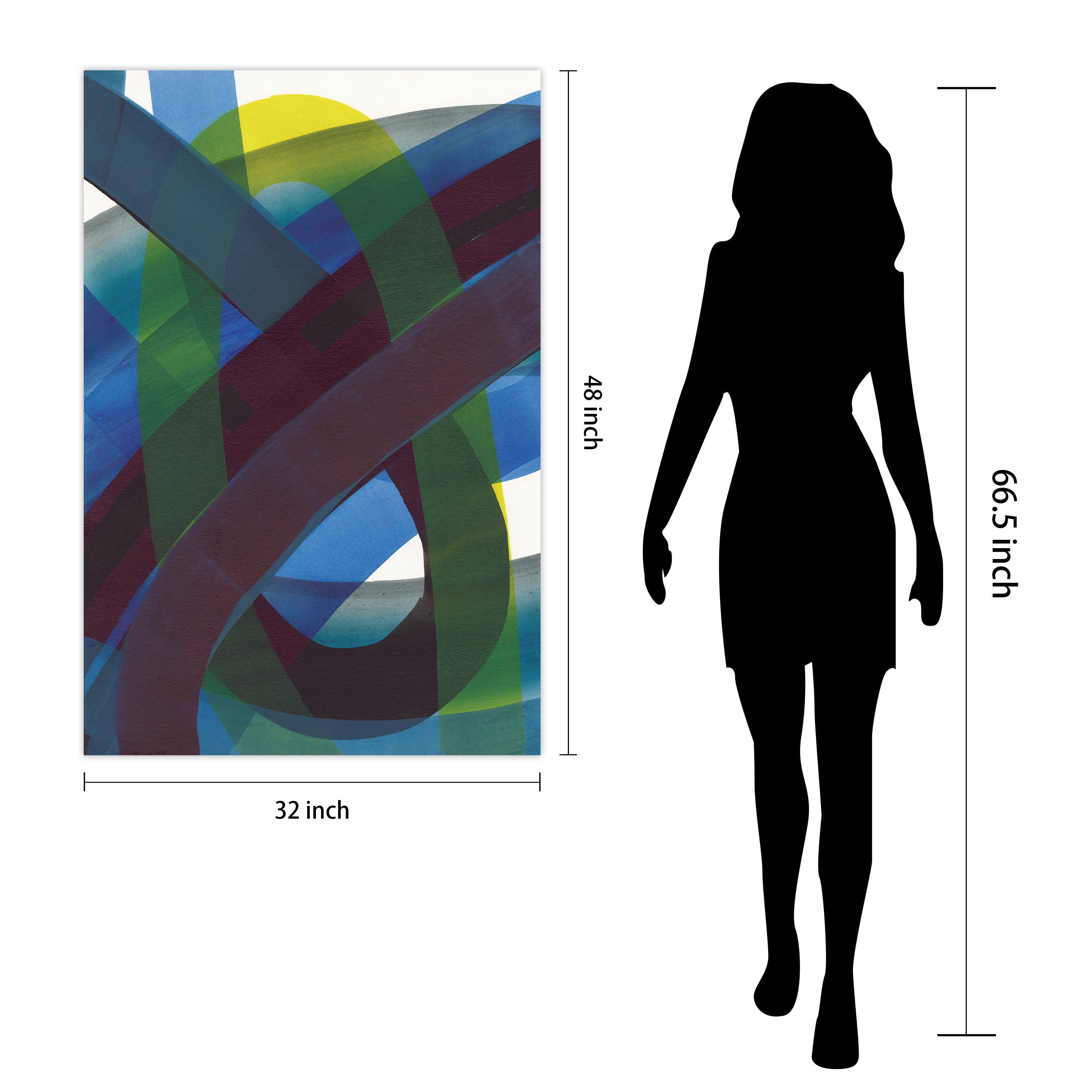Pigment Play Frameless Free Floating Tempered Glass Panel Graphic Wall Art , 48" x 32" each