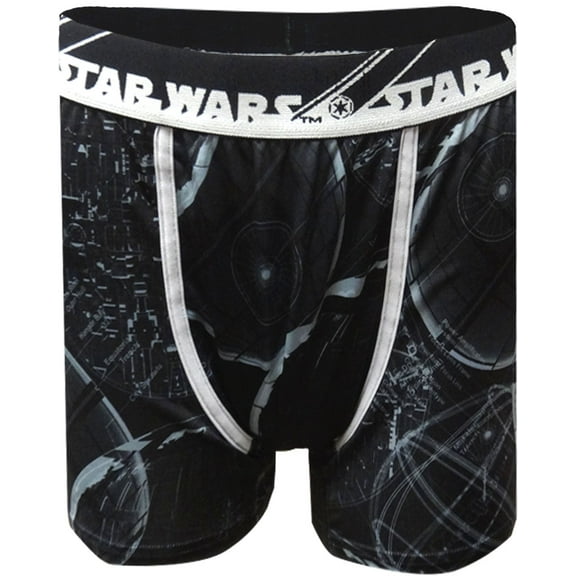 Mad Engine Mens Star Wars Rogue One Death Star Performance Boxer Brief (Small)