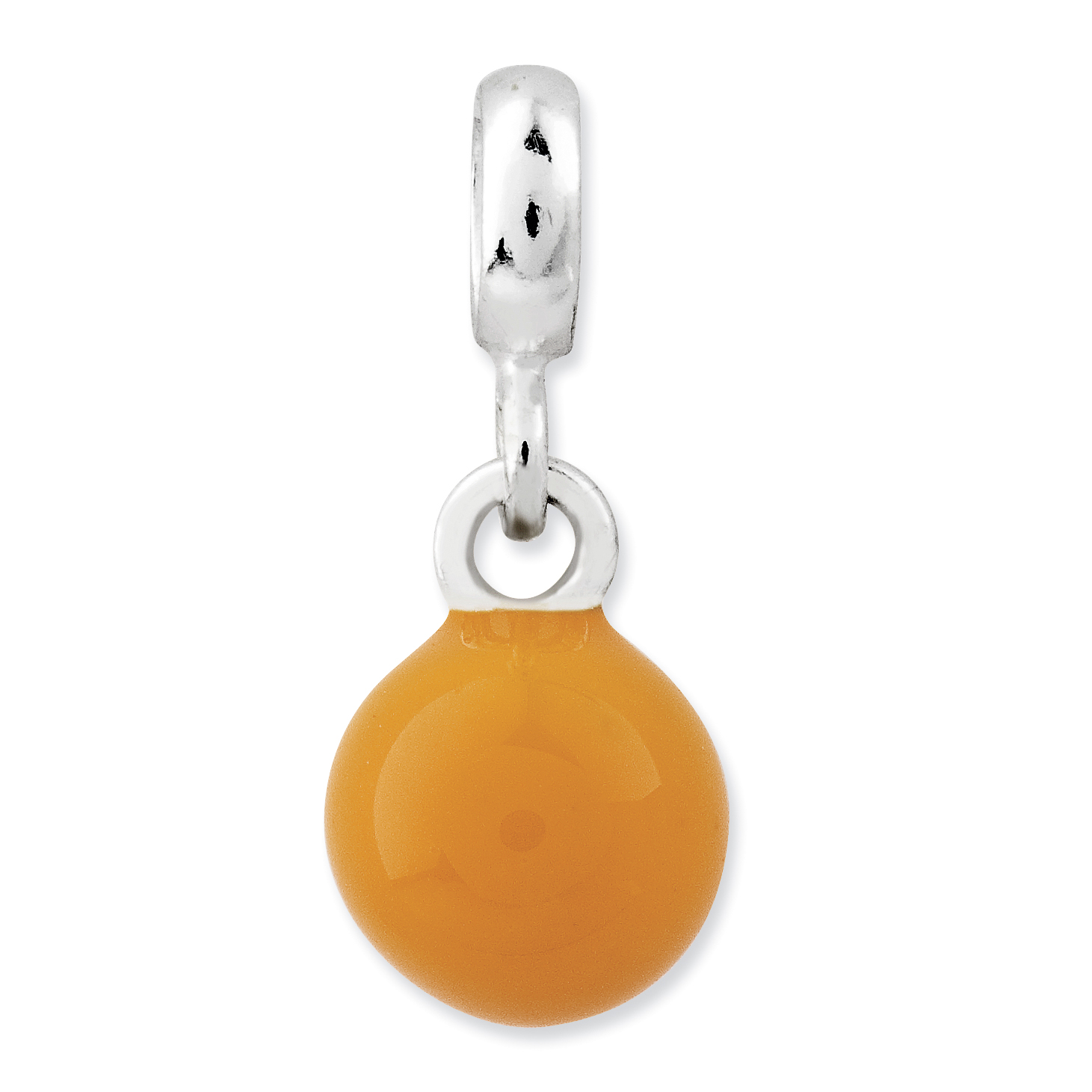 Sterling Silver Yellow Enameled Bead Enhancer QN118 (16mm x 7mm)