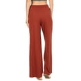 thumbnail image 3 of Womens & Plus Comfy Stretch Solid Drawstring Wide Leg Lounge Pants (Mocha, S), 3 of 4