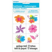 Luau Flower Tattoo Sheets, 2ct