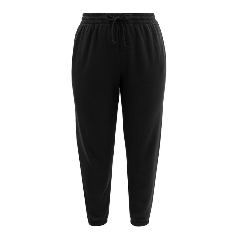 Women's Plus Size Black Sweat Pants 3X(24W-26W) Terra & Sky NWT Pull On  Pants