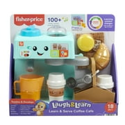 Fisher-Price Laugh & Learn Learn & Serve Coffee Café Toddler Electronic Toy, 10 Play Pieces