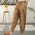 thumbnail image 3 of Birdeem Womens Solid Elastic Embroidered Cotton Hemp Capris, 3 of 7