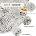 thumbnail image 3 of Rectangle Tablecloth 60x120 Inches -Linen Farmhouse Geometric Patterned Tablecloth Waterproof Decorative Washable Fabric Table Cloth for Kitchen Dining Moroccan Tablecloth，Grey, 3 of 6