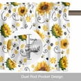 thumbnail image 6 of Summer Flowers Valance Curtain for Windows Farmhouses Watercolor Sunflowers Cute Bees Rod Pocket Curtain Valances Short Window Treatments Panels for Kitchen Bathroom Laundry Basement 60 x 14 Inch, 6 of 9