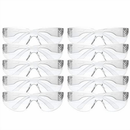 amoolo Safety Glasses Clear (Bulk Pack of 24), Anti-Scratch Clear Lens-Protective Eyewear for Work, Lab, Construction, Carpentry, Shooting, Sports