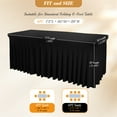 thumbnail image 5 of Furvclv Black Table Skirt Wrinkle Resistant Waterproof Greaseproof Thickened Fabric Table Cloth Cover For Rectangle Table 4/6/8ft, 5 of 9