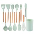 thumbnail image 1 of Cocina Herramientas de cocina Conjunto Mangos de madera de silicona Manejo de aceite Cepillo de aceite Spaghetti Garra Horneado Cocina de cocina Accesorios de utensilios de cocina verde 12 piezas Speravity HA028300-03, 1 of 7