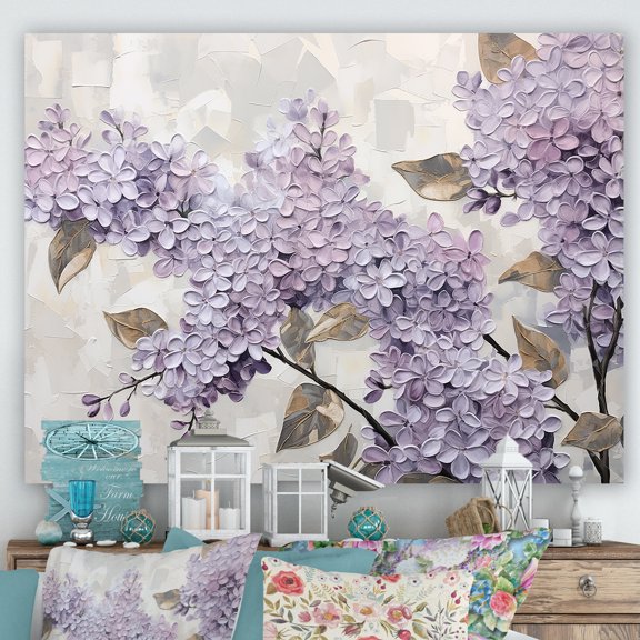 Designart "Dreamscape Of Beautiful Lilacs I" Lilacs Canvas Art Print