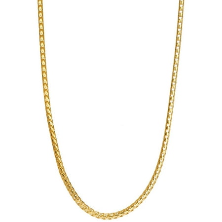 Pori Jewelers 18kt Gold-Plated Sterling Silver 1.5mm Franco Chain Men's Necklace, 22