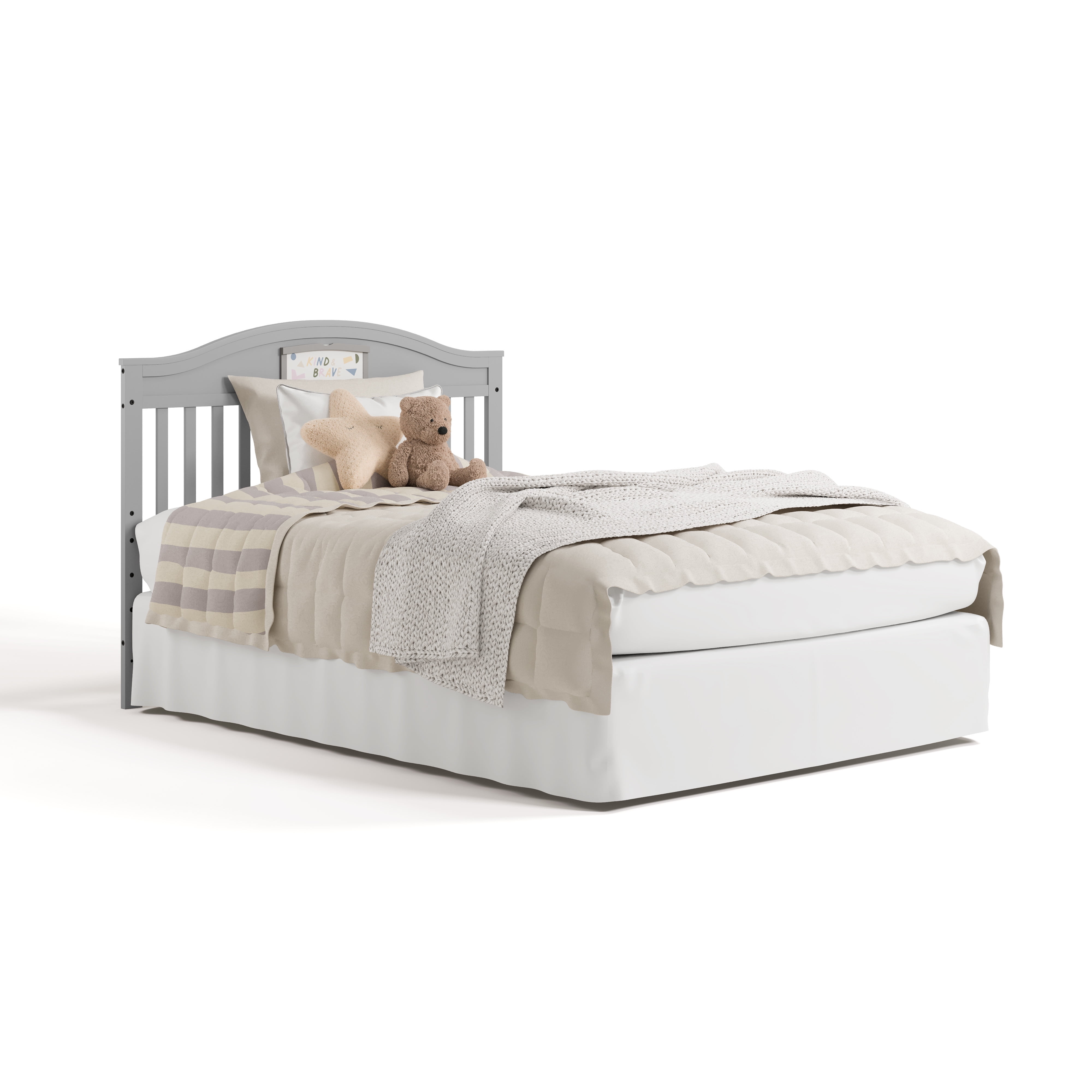 Graco Story 5-in-1 Convertible Baby Crib with Drawer and Reversible Headboard, Pebble Gray