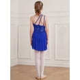 thumbnail image 3 of Alvivi Kids Girls Lyrical Ballet Dance Dress Modern Contemporary Costume One Shoulder Sequins Leotard Royal Blue 10, 3 of 7