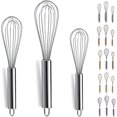 thumbnail image 1 of Batidor de acero inoxidable de 3 piezas, 8", 10" y 12", apto para uso en la cocina, se utiliza para cocinar, revolver y batir. (3 paquetes), 1 of 5