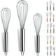 thumbnail image 1 of Batidor de varillas de acero inoxidable de 3 piezas de 8", 10" y 12", apto para uso en la cocina, para cocinar, revolver y batir (3 paquetes), 1 of 5