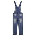 thumbnail image 2 of KIDSCOOL SPACE Boy Girl Overalls, Irregular Pockets Slim Denim Jumpsuit,Blue,11-12 Years, 2 of 7