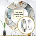 thumbnail image 3 of Designart "Harmonious Teal And Grey Marble Essence" Abstract Round Mirror Wall Decor Glam - Large Teal Round Bathroom Mirror - Round Mirror - 29" x 29", 3 of 6