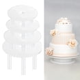 thumbnail image 4 of Deyuer 1 Set Reusable Round Cake Spacers Waterproof BPA Free Stacking Cake Stand 12 Cake Rods 4 Cake Separator Plates for Cakes of 4/6/8/10 Inches,White, 4 of 7