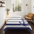 thumbnail image 4 of Anchor Gray Large Tapestry for Bedroom Wall Hanging Tapestry, Modern Navy Blue White Striped Nautical Ceiling Backdrop Tapestries Poster Blanket Wall Decor for Teens Room Living Room Dorm 85" x 90", 4 of 8