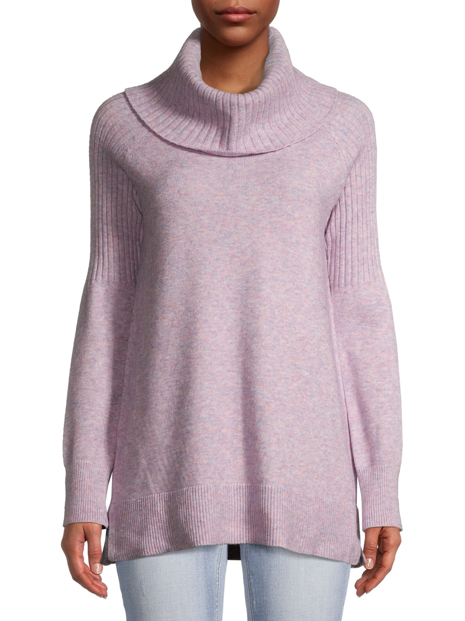 Time and Tru Women's Cowl Neck Tunic Sweater - Walmart.com
