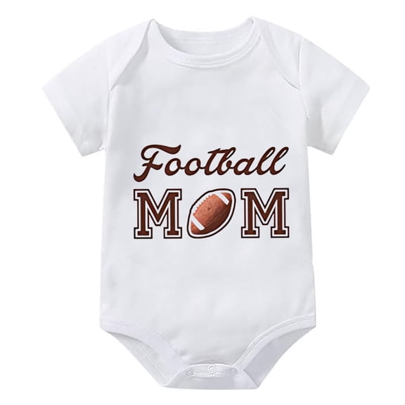 Football Mom Cute Newborn Girl Outfits Short Sleeve Baby Girl Bring Home Outfit Newborn White Boy Onsies0-3 Months