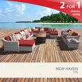 thumbnail image 2 of New Haven 17 Piece Outdoor Wicker Patio Furniture Set 17c, 2 of 7