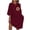 Red, variant on IROINNID Summer Dresses for Women , Plus Size Summer T-shirt Dresses for Women with Short Sleeve and Round Neck Printed Casual Outfits Dress