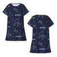 thumbnail image 6 of Hirioo Hockey Players for Women's Nightdress Comfortable Short Sleeve Nightwear Casual Sleep Dress, 6 of 8