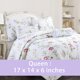 thumbnail image 2 of Juego de cama reversible con diseño floral de primavera, con flores silvestres de lavanda rosa, cubrecama ligero para todas las estaciones (Lucie Floral, tamaño Queen, 3 piezas), 2 of 5